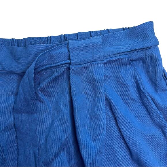 June & Hudson Royal Blue Paperbag Top Shorts w/ Built-In Belt & Pockets, Size M! - Picture 6 of 9